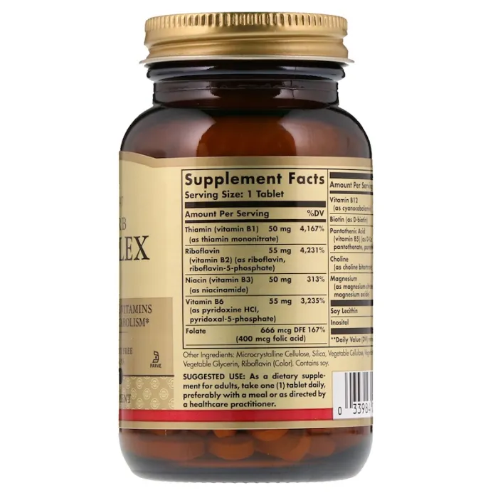 Етикетка Solgar B-Complex 50 зі складом